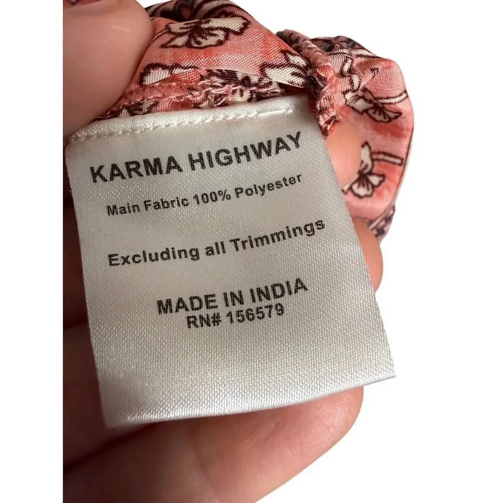 Karma Highway Penn Boho Pink Halter Backless Dress O/S - Picture 7 of 8